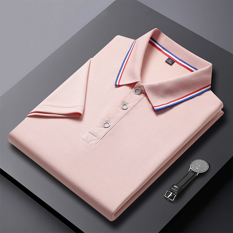 Camisa polo de punto de puesto Camisa polo de manga corta de color sólido de versión pública Camiseta de solapa de verano para hombres y mujeres Camisa publicitaria trabajo