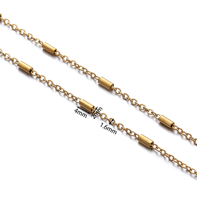 10g Weight Chain Jewelry Making Type DIY Jewelry Accessories Classification 2 M Quantity 304 Stainless Steel Material Solid Color Pattern All Seasons Season Plating Design Basic, Simple Style Style 2 M 304 Stainless Steel DIY Jewelry Accessories Chain Basic Simple Style Solid Color 2