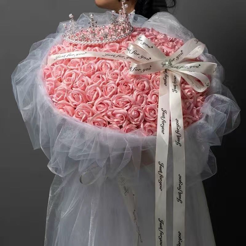 黒梅ソース、バラの花束、彼女へのバレンタインデーギフト、彼氏への誕生日プレゼント、ソーププリザーブドフラワー完成品|undefined