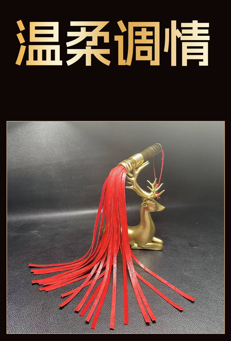 Jiuai SM National-Style Long Whip Red PU Leather Impact Play Toy — detail image 5
