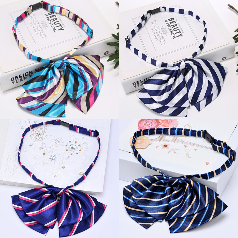 Collar Flower Professional Female Bank Hotel Counter Work Office Bow Tie Shirt Collar Decoration Double Layer Large Bow Wholesale