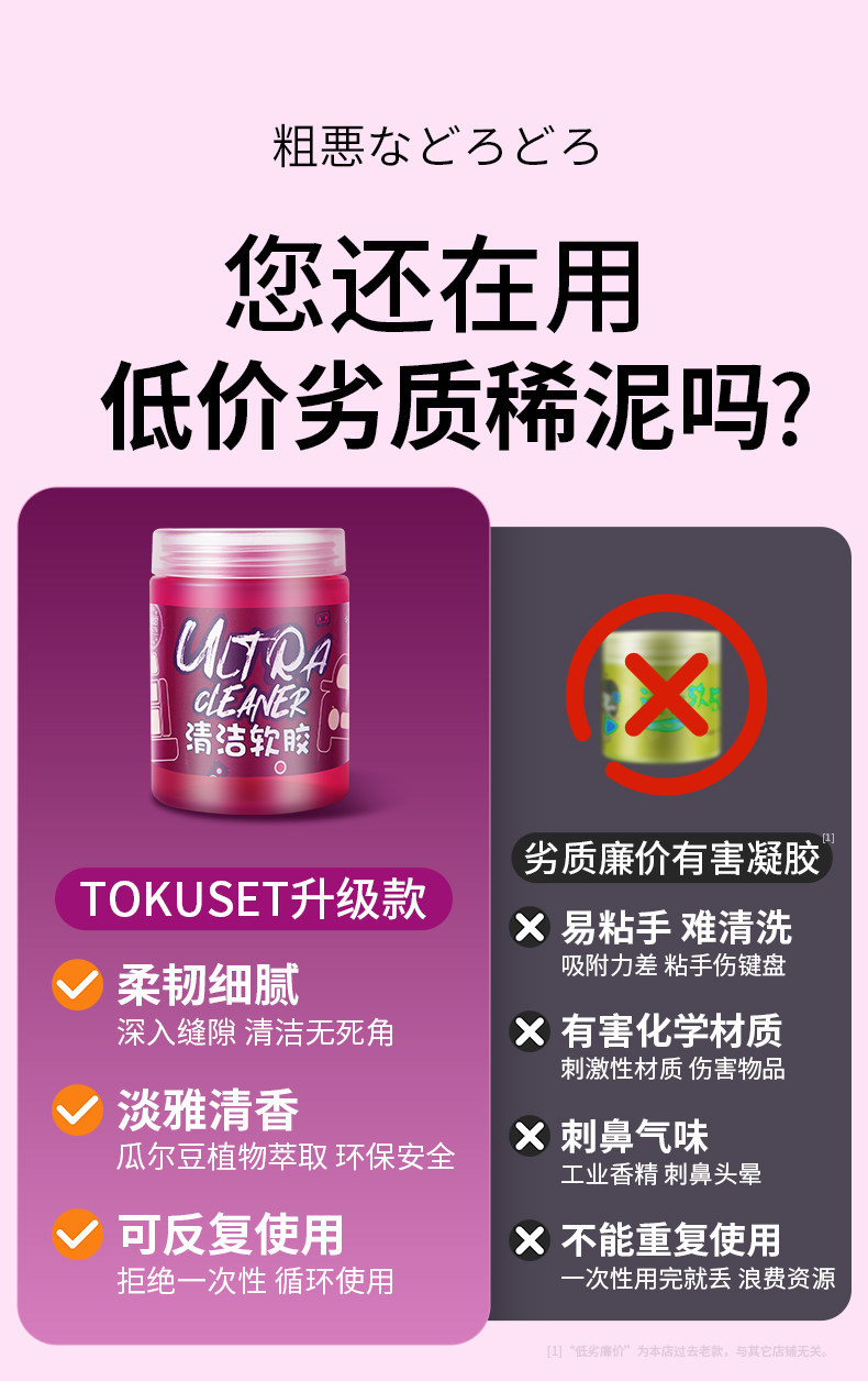 Cleaning gel for car interiors, household gadget, car accessory, computer slot interior adhesive, car dust-absorbing gel that picks up dust