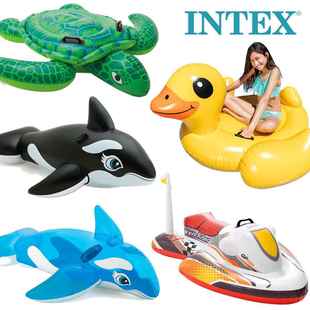 Water Animal Inflatable Ride-On Sea Turtle Blue Whale Black Whale Floating Toy Adult Children Swimming Ring Air Cushion