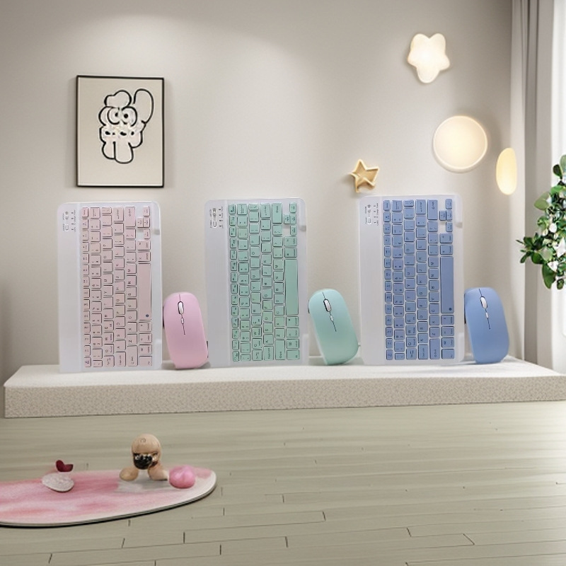 Wireless Bluetooth Tablet Dedicated Mobile Phone iPad Notebook Universal Keyboard and Mouse Set Light Sound Magic Keyboard