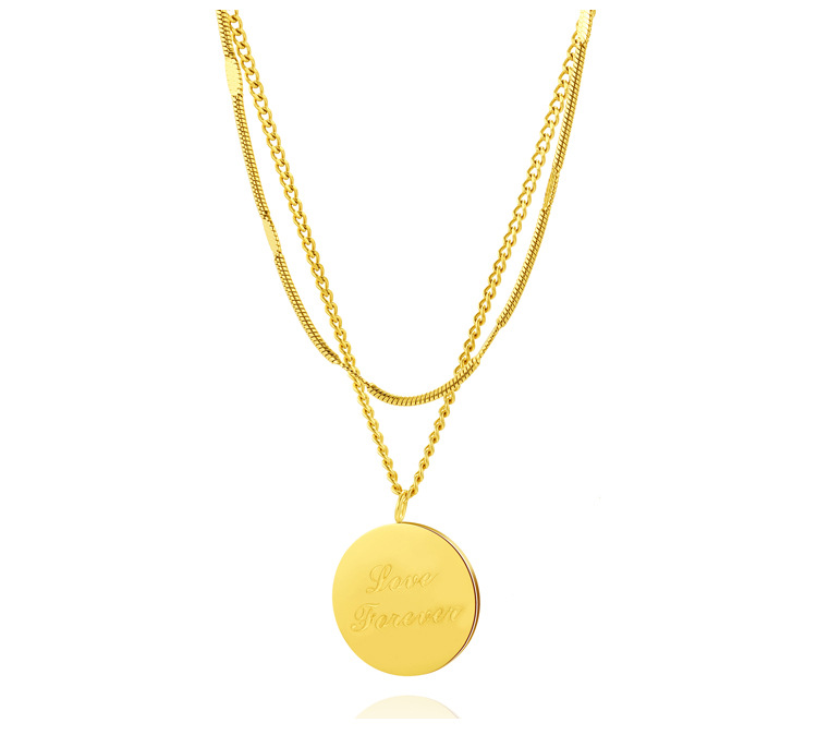 Fashion Round Titanium Steel Plating Layered Necklaces Colorza_colorza_2