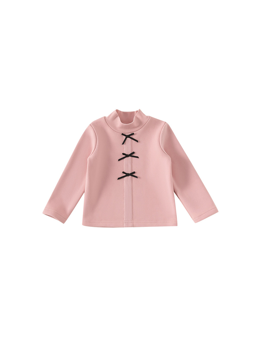Yubao ropa infantil para niñas camiseta de base de arco dulce de invierno para bebés con camiseta de cuello medio alto