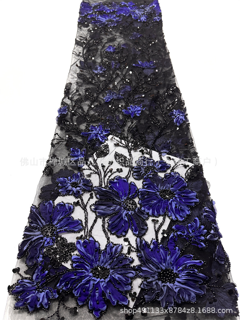 Moda industria pesada Gaoding vestido de boda vestido de cena cheongsam tela tridimensional tablero de chiffon tela bordada