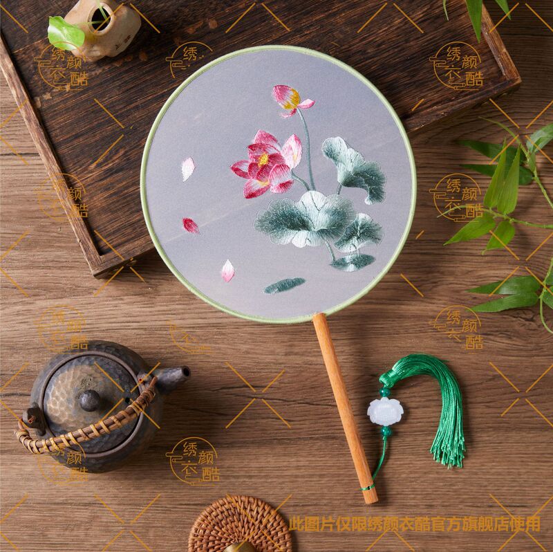 蘇州刺繍古典舞扇 刺繍両面扇子 舞踊漢服 中国風工芸扇 工場直販|undefined