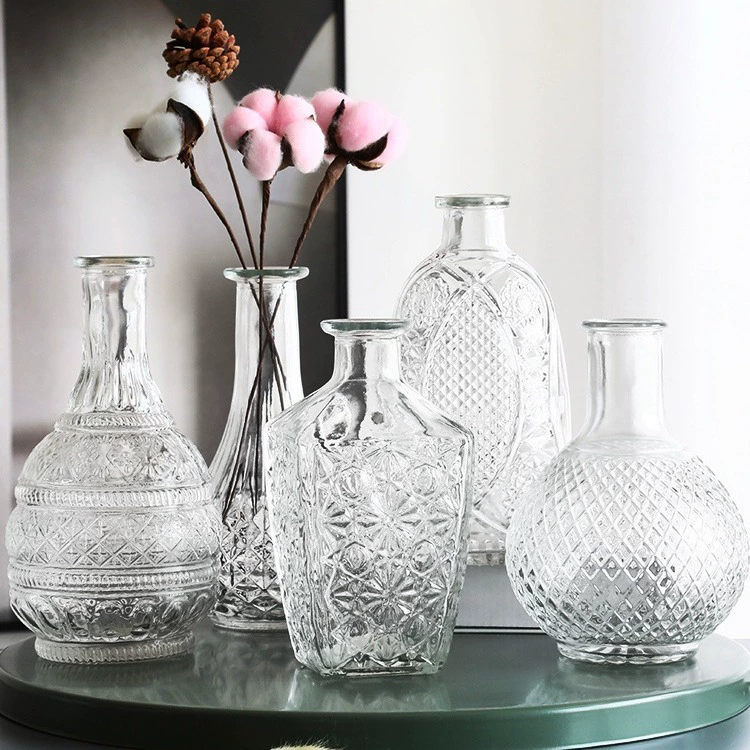 Декоративные вазы, разноцветные цветочные горшки, стеклянные изделия для гостиной, гидропонные растения, лилии, цветочные вазы для бамбука удачи, градиентные изделия ручной работы