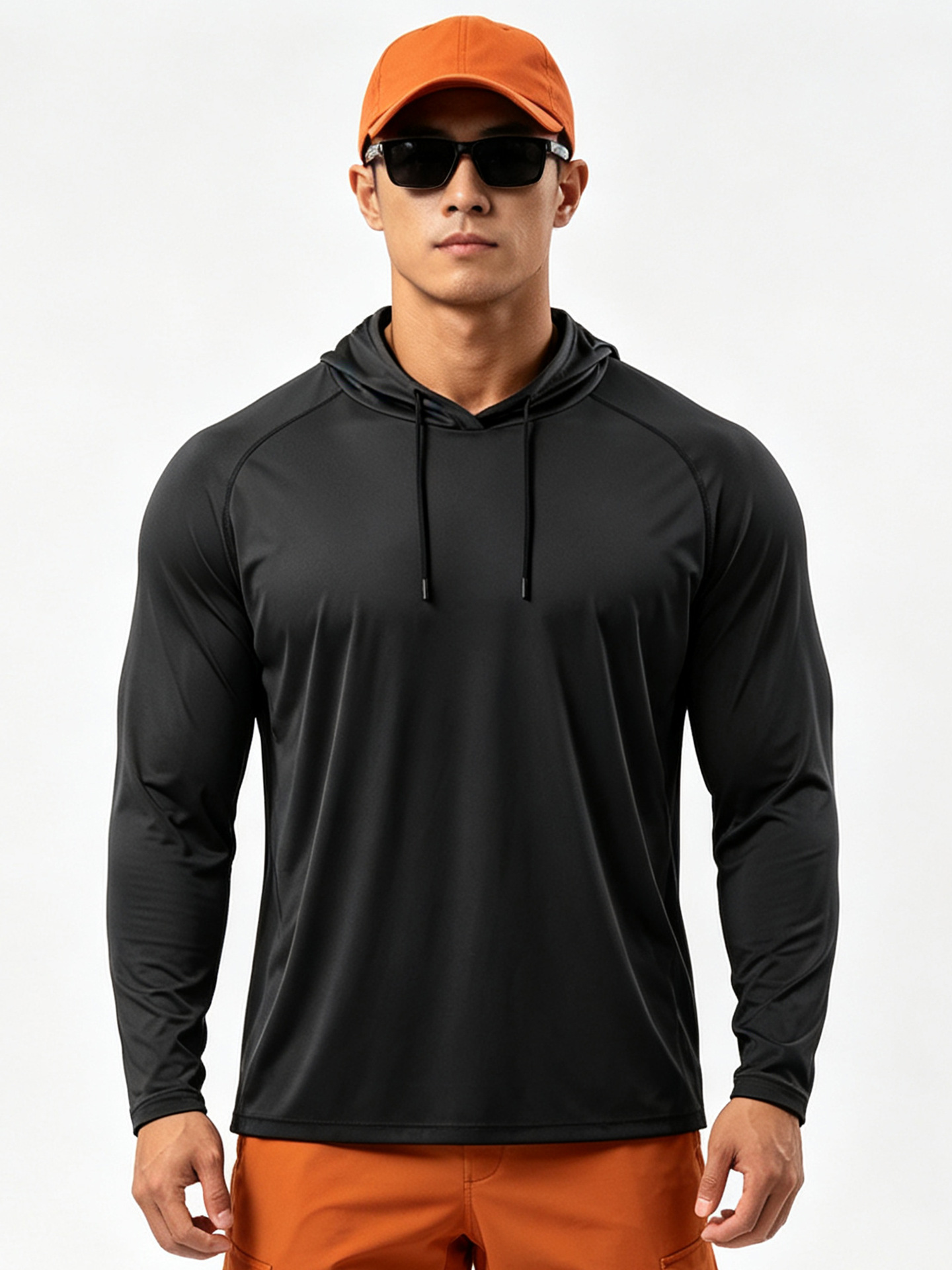Ropa de protección solar de hombre con sombrero de mangas largas fitness deportivo al aire libre chaqueta de pesca de entrenamiento profesional de baloncesto para correr maratón