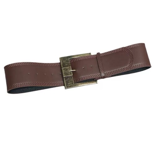 Vintage Metal Pin-Back Wide Belt | European & American Punk Style Outerwear Belt for Women | Factory-Direct Leather Belt