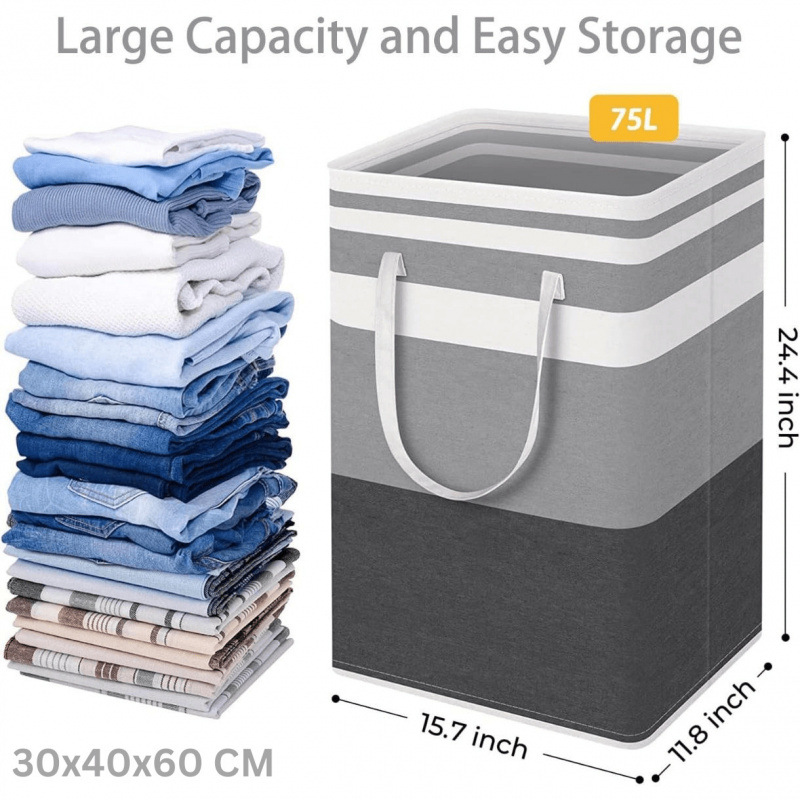 2026 Autumn and Winter Cross-Border Export New 1 Large Waterproof Foldableing Canvas Laundry Basket