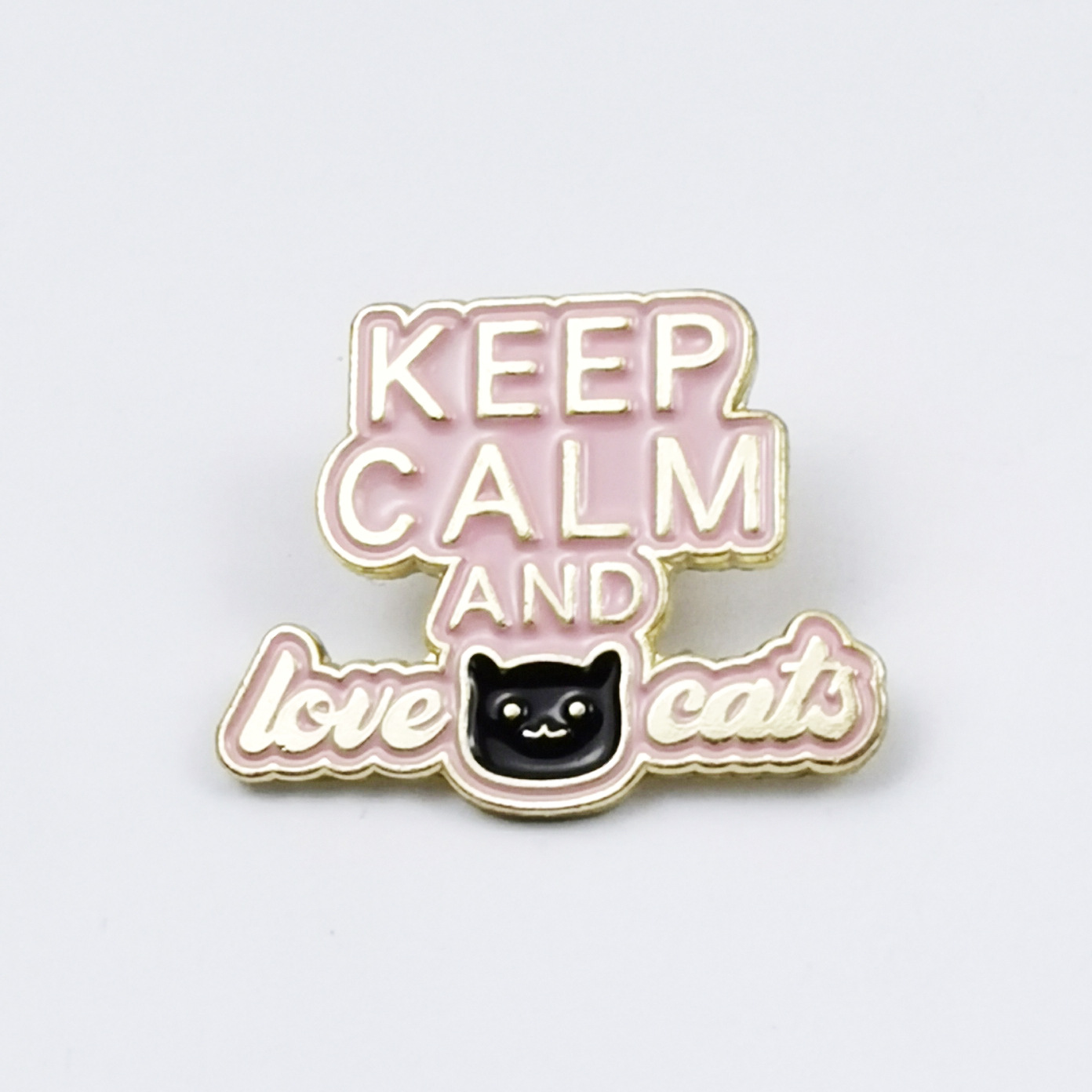 Broche de gatito de dibujos animados transfronterizo, accesorios personalizados con letras en inglés, pines decorativos para tops y mochilas.