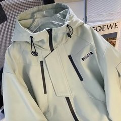 香港風突撃服男秋冬ファッション百合フード機能コートゆるいファッションブランドinsアウトドアスーツジャケット