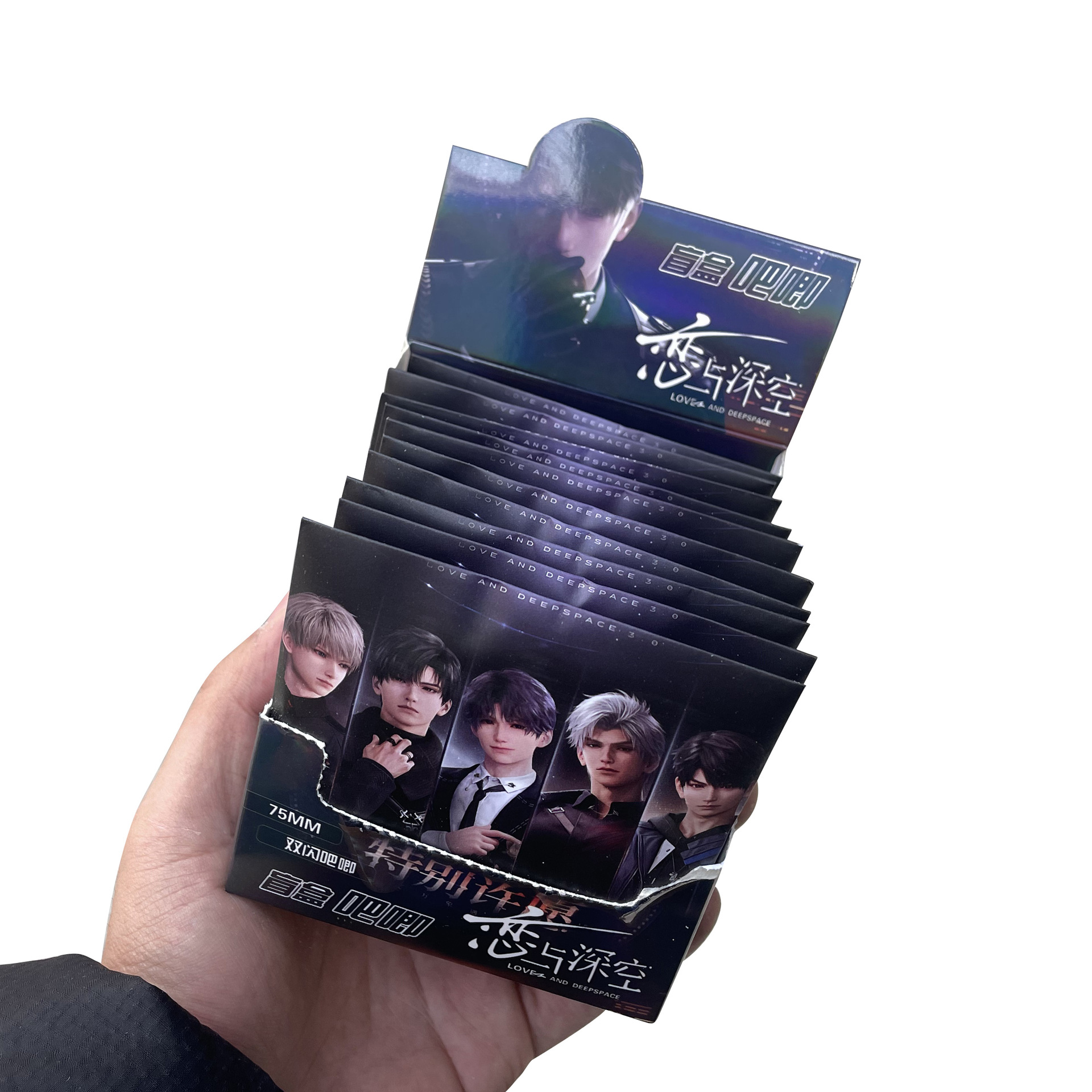 Caja ciega 75MM doble insignia flash Hatsune amor futuro y líneas espaciales profundas perros animación perimetral insignia Taniko