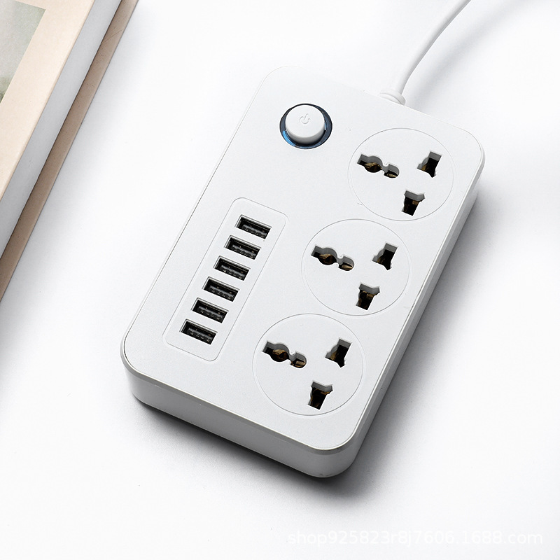 T05 # 6 bits USB3.1A rápido inteligente pulso eléctrico enchufe multipropósito agujero placa de conexión caja de color enchufe de fila de comercio exterior