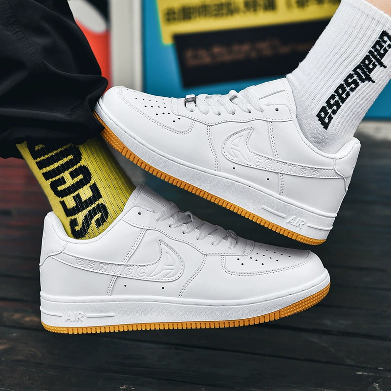 Кроссовки (Air Jordan 1, Nike Air Force 1), унисекс низкие белые спортивные, размеры 35–45