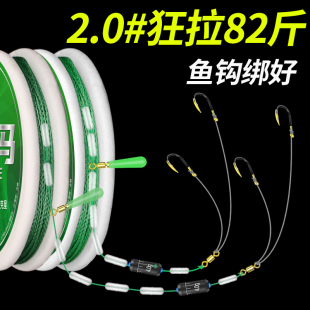 Cross-Border Dyneema Line Set Fishing Line Main Line Set Complete Set for Large Fish, Giant Carp and Bighead Carp Fishing, Finished Product Tied with Double Hooks