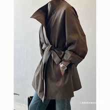 中长款立领风衣外套女2025春秋新款时尚显瘦小个子韩系感日系休闲