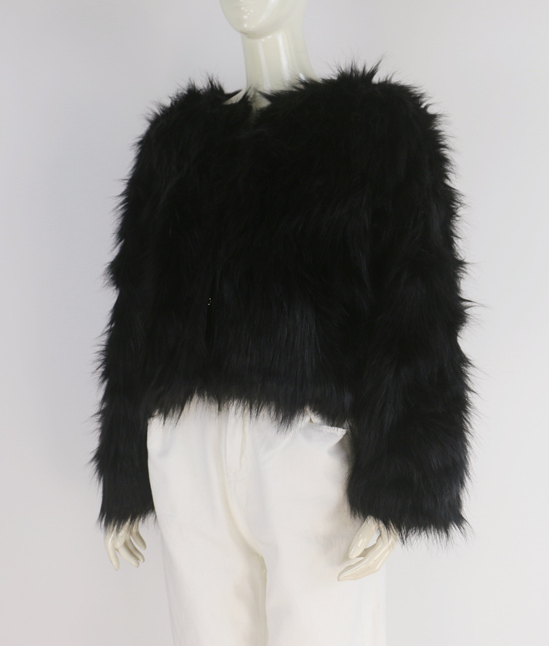 Damen Kurzmantel Aus Kunstfell In Taillierter Passform Elegant_voghion.com