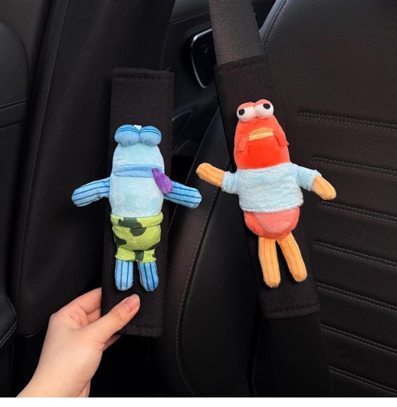 Cute New Car Seatbelt Shoulder Pads Decorative Protective Covers Anti-Wear Car Interior Decoration Dolls for a Couple Female