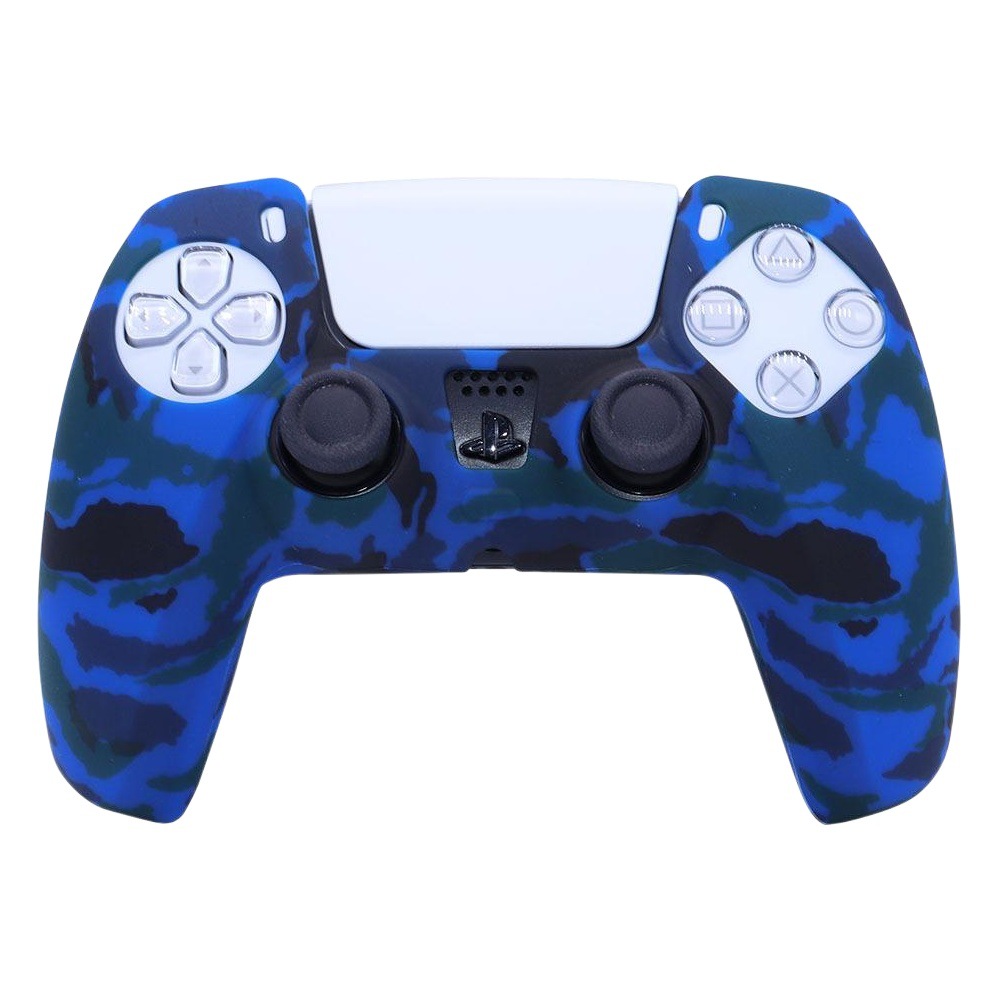 PS5 funda de silicona GamePad funda de silicona camuflaje marca de agua funda protectora aceite spray sensación acuarela caso PS5 Accesorios