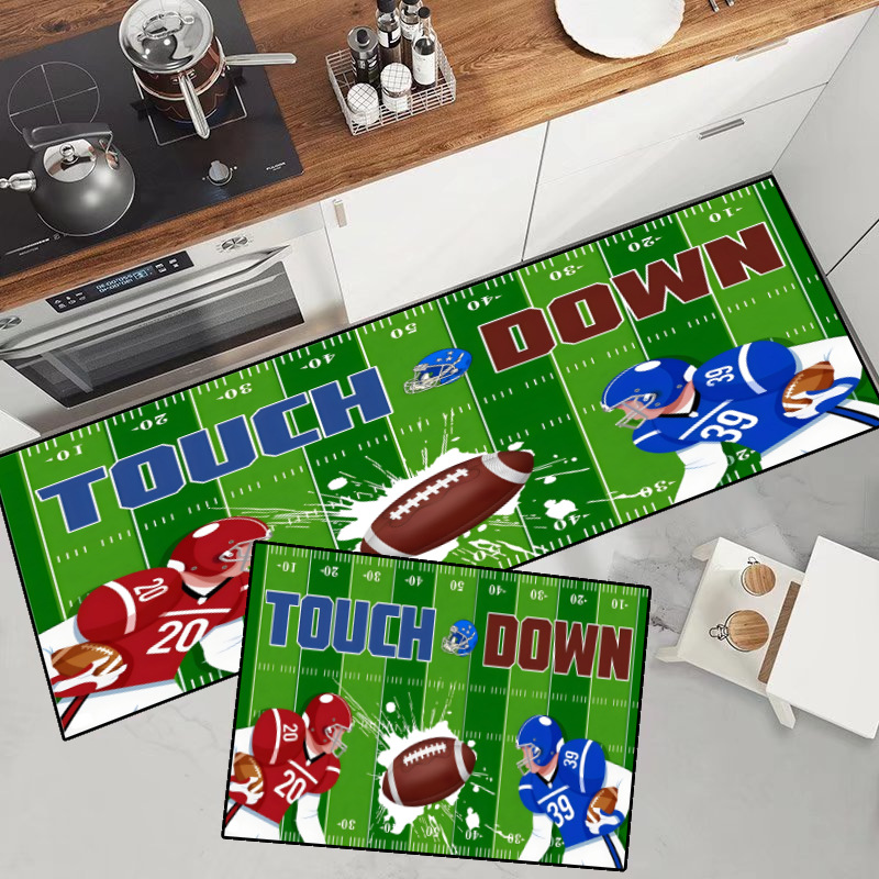 Super Bowl decorative kitchen floor mat stain-resistant washable thickened floor mat indoor and outdoor door printing floor mat_voghion.com