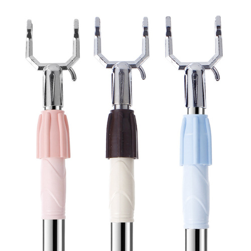 Household retractable and extended clothes drying fork stainless steel clothes support rod student dormitory balcony clothes drying rod clothes hanging rod manufacturer