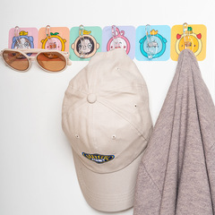 No punching adhesive strip hook household cartoon strip hook behind the door traceless hook wash bag bathroom