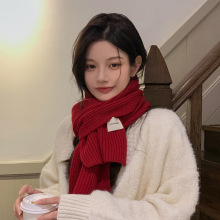 韩版ins百搭柔软毛线围巾女冬季2023新款学生加厚保暖针织小围脖