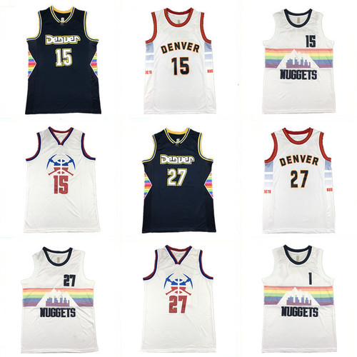 Summer cross-border jersey Nuggets 15 Jokic jersey 27 Murray embroidered basketball uniform men's sports training uniform casual