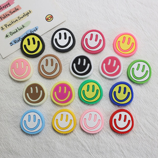New smiley face children hairpin accessories mobile phone shell DIY patch cartoon rubber PVC soft adhesive sticker decoration
