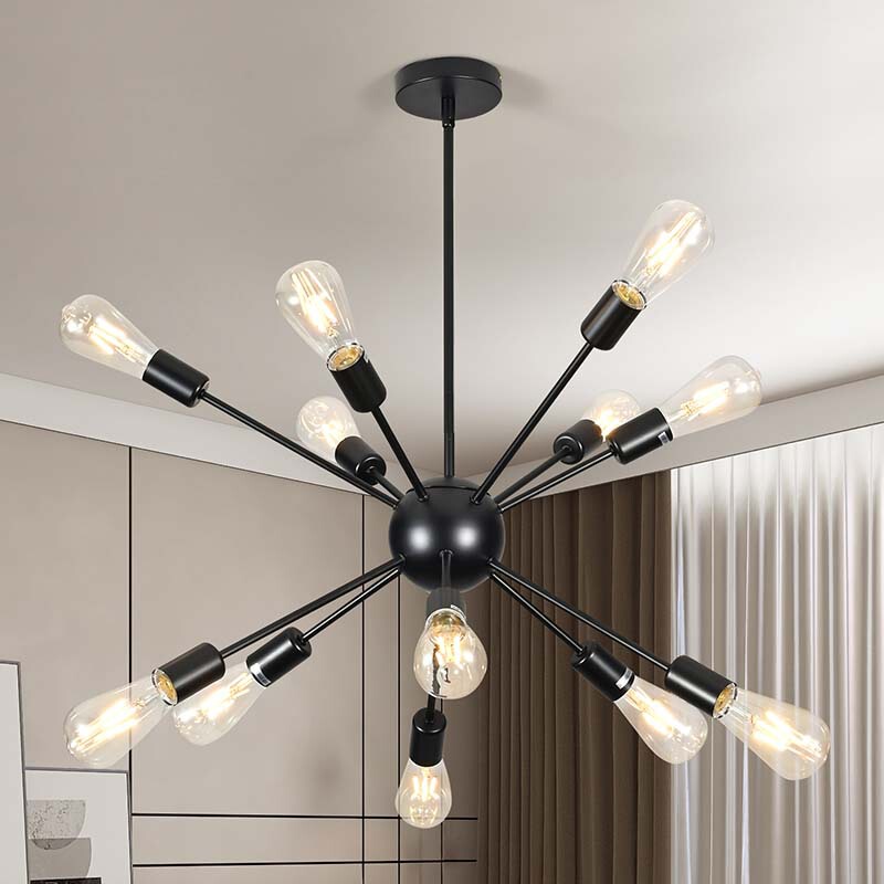 Chandelier Can Rotate Medieval American Standard Industrial Style 12-Head Loft American Branch Lamp Cross-Border Creative Satellite Chandelier