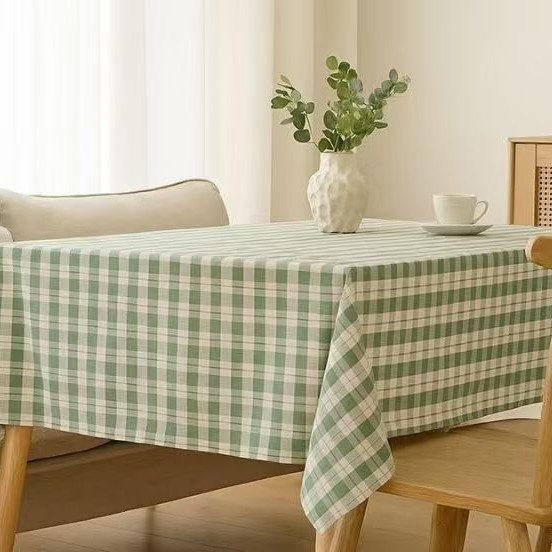 Teal de mesa a cuadros nuevo lujo ligero de alto nivel de sensación de decoración de la atmósfera de la mesa de té teal de mesa de comedor sin protección