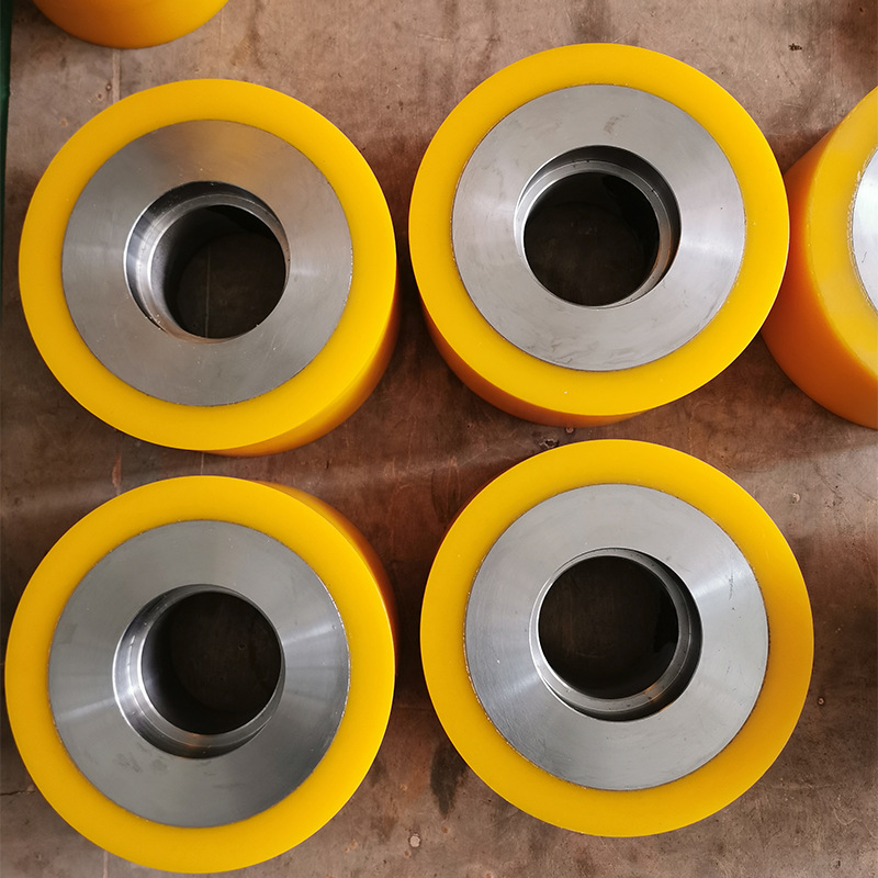 弹性聚氨酯包胶轮 厂家供应聚氨酯轴承橡胶滚轮 PU轮静音轮包胶轮