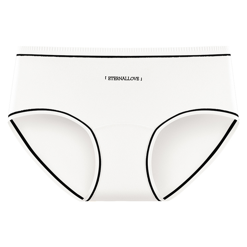 Algodón puro antibacteriano entrepierna de algodón 2024 nuevo color de contraste Clase A pantalones cortos transpirables de cintura media calzoncillos de mujer de alta elasticidad sin costuras