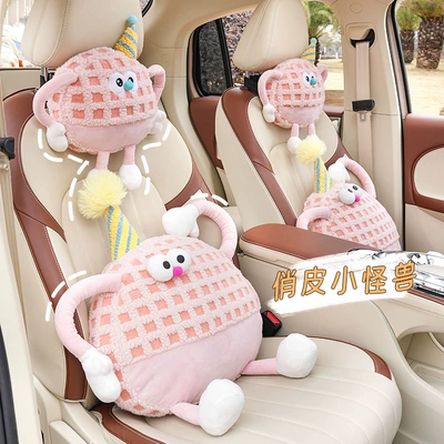 Plush Monster Car Headrest Waist Cartoon Cute Car Neck Pillow Pillow Playful Car Pillow Cushion