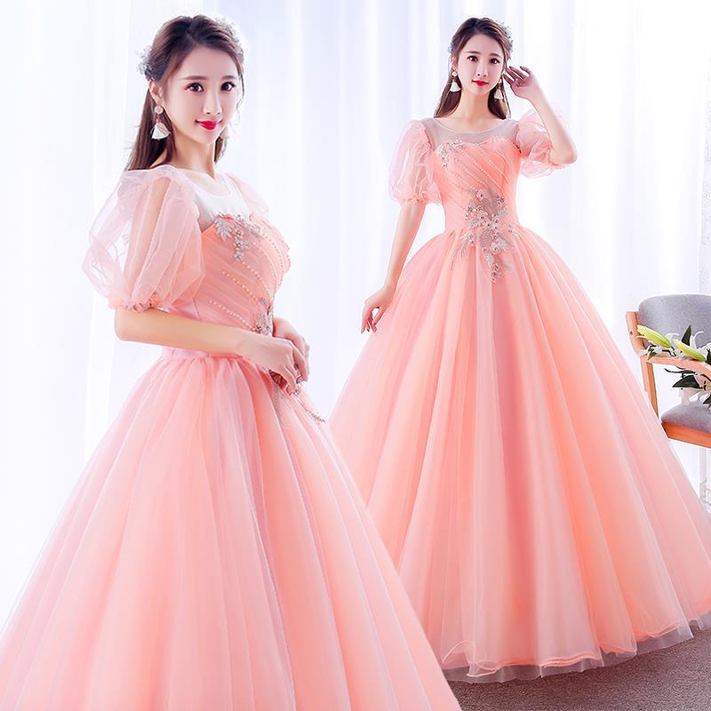 Vocal Arts Exam Dress 2026 New Style One-Shoulder Puff Sleeve Stage Operatic Solo Performance Dress Puffy Skirt Slimming