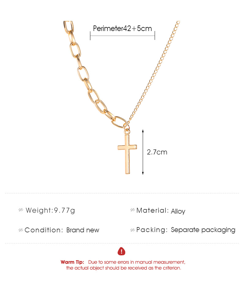 Fashion Asymmetric Cross Pendant Clavicle Chain display picture 1