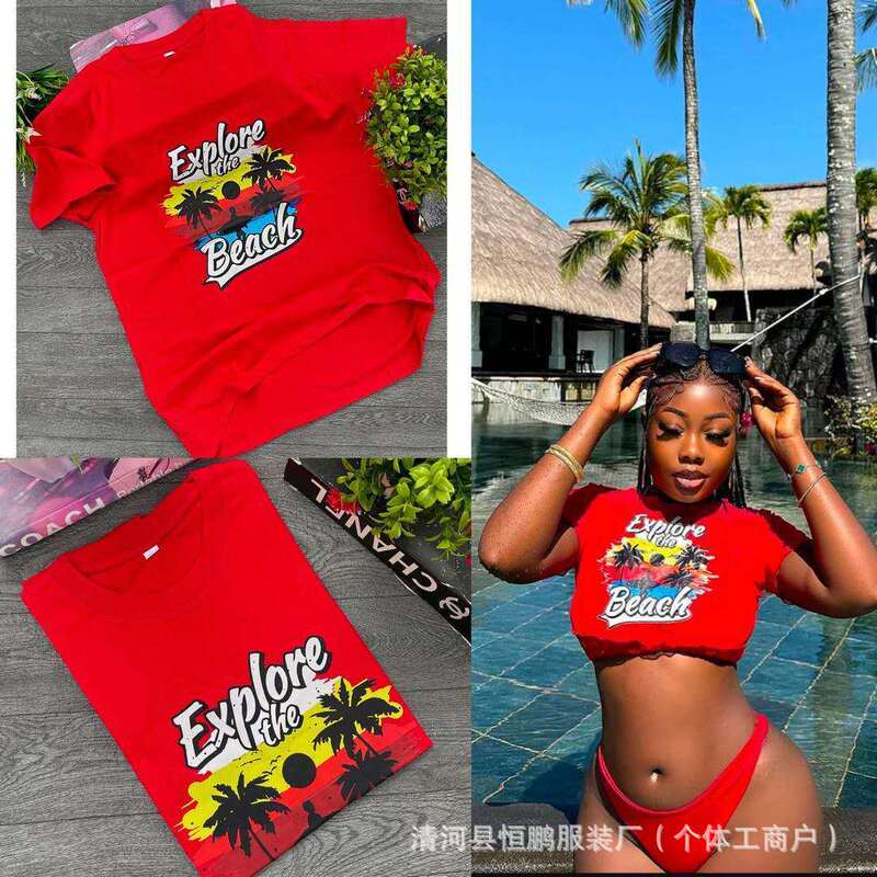 New European and American Export Printed Letters Cross-Border Women's Short-Sleeved Summer Tops Wholesale Men's and Women's Same Style Pure Cotton T-Shirts New European and American Export Printed Letters Cross-Border Women's Short-Sleeved Summer Tops Wholesale Men's and Women's Same Style Pure Cotton T-Shirts