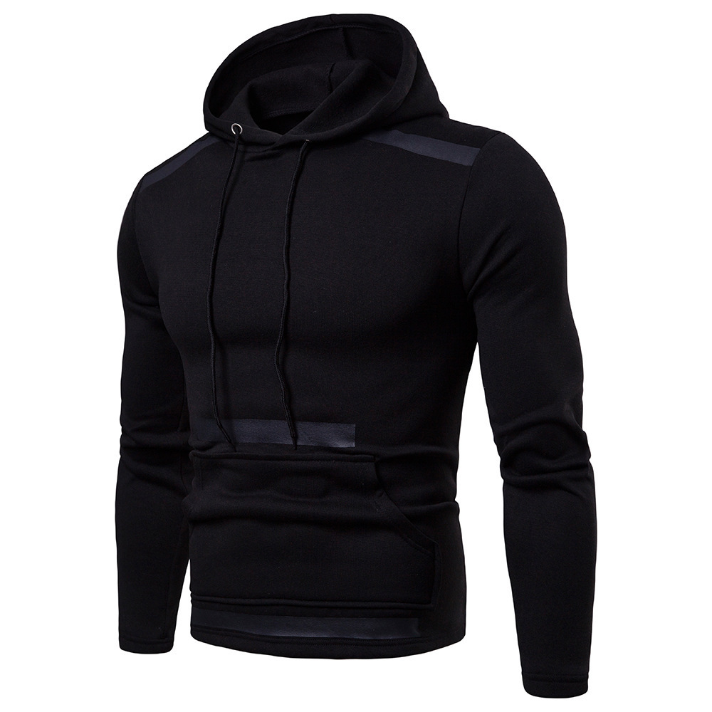 2024 Autumn/Winter New Men's Creative Spliced Sleeve Casual Fashion Hooded Large Sweater_senzul.com