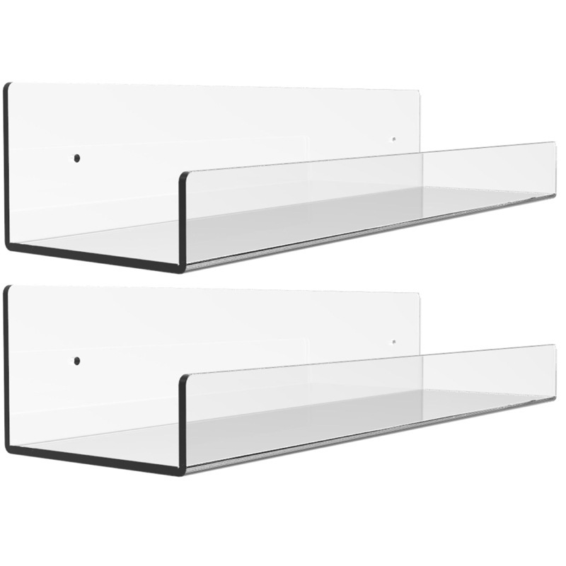 Acrylic Transparent Wall Hanger Non-perforated Floating Wall Storage Rack Kitchen Storage Rack U-shaped Storage Rack Bookshelf