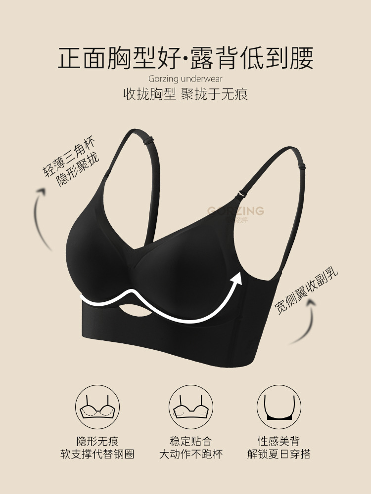 0060U-type belleza espalda camisola ropa interior sin costuras mujeres push up pequeño pecho Halter sexy Top colección sujetador de mama