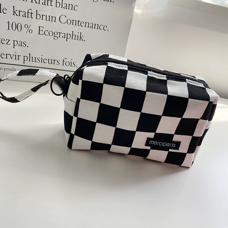 Пенал Brand — вместительная школьная сумка для канцелярии, клетчатые и леопардовые принты, средний