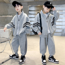 童装春款新款儿童套装2024韩版男童套装帅气中大童运动套装两件套