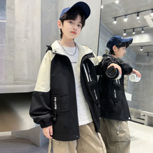 男童春季外套2025新款春装中大童儿童男孩春秋款网红炸街冲锋衣潮