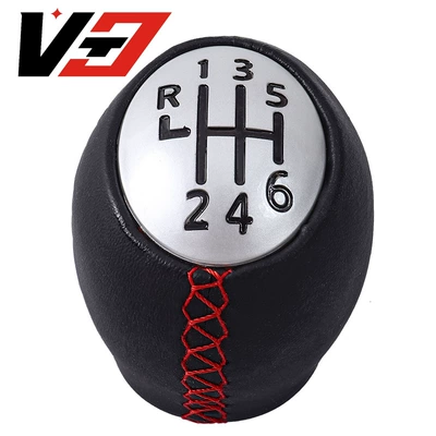 Opel Cars Gear Lever | Cab and accessories - hand-stitched-matte-cover-wrapped-leather-red-thread-6-speed