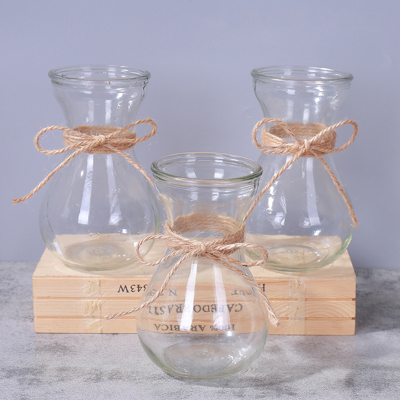 創意水培植物玻璃花瓶透明桌面養花小容器綠蘿水養器皿風信子瓶