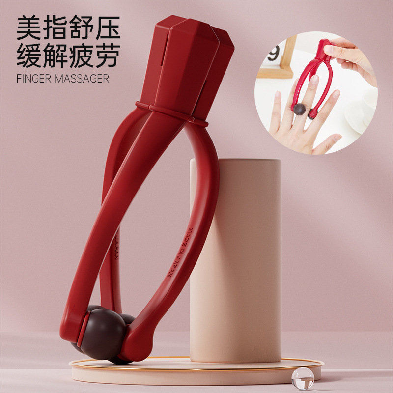 Masajeador de dedos personalizado, rodillo, bola elástica, clip de masaje de boca de tigre, ratón, mano, mano, dedo de empuje, palo de masaje de fibra
