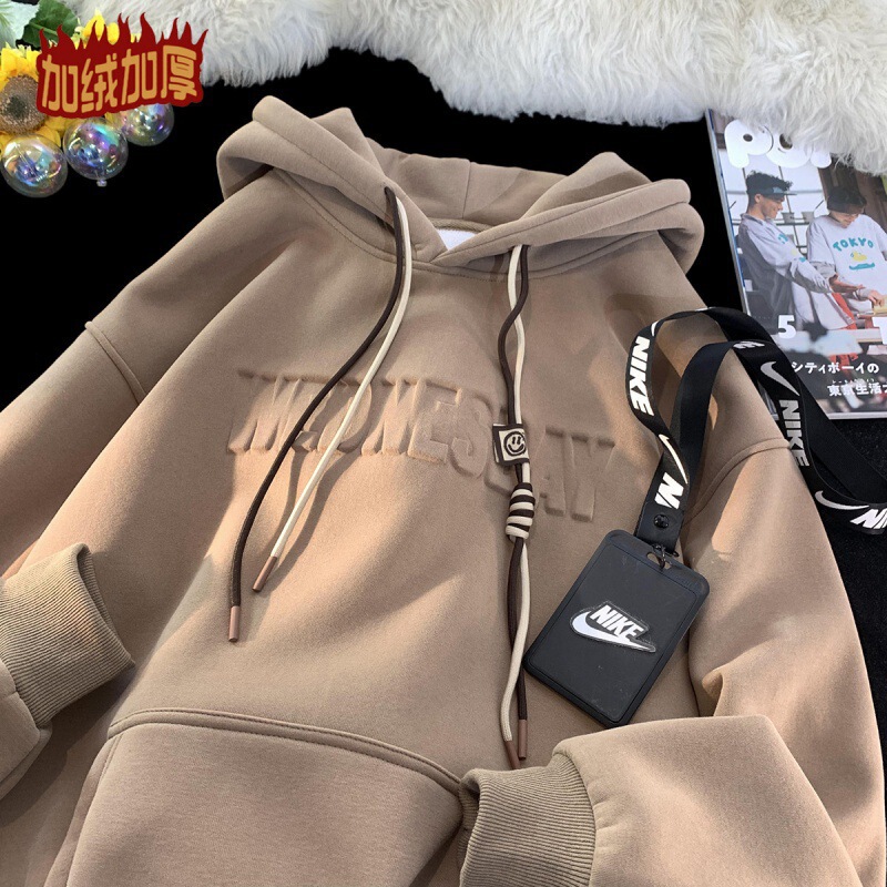 Men's Fashionable Men's fleece-lined Thickened Heavy 2023 Fall/Winter New Fashionable Brand Loose Hooded plus size High Street Top Men's Fashionable Men's fleece-lined Thickened Heavy 2023 Fall/Winter New Fashionable Brand Loose Hooded plus size High Street Top